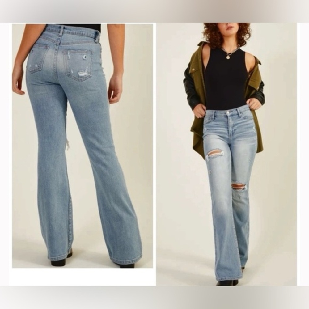NWT Altar’d State Jeans Womens Galveston Flare Medium Wash High Rise size 29/9